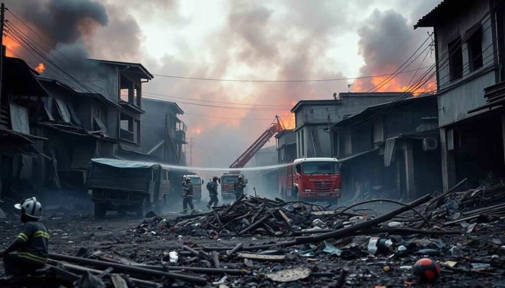 kebakaran di Kedung Rukem Surabaya