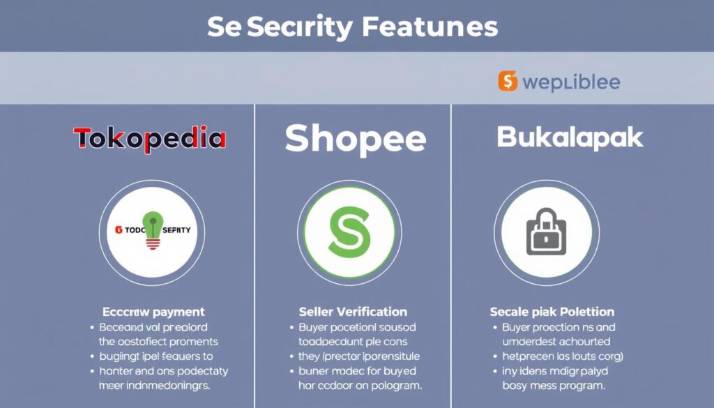 Fitur keamanan di tiga marketplace populer Indonesia: Tokopedia, Shopee, dan Bukalapak Fitur keamanan di tiga marketplace populer Indonesia: Tokopedia, Shopee, dan Bukalapak